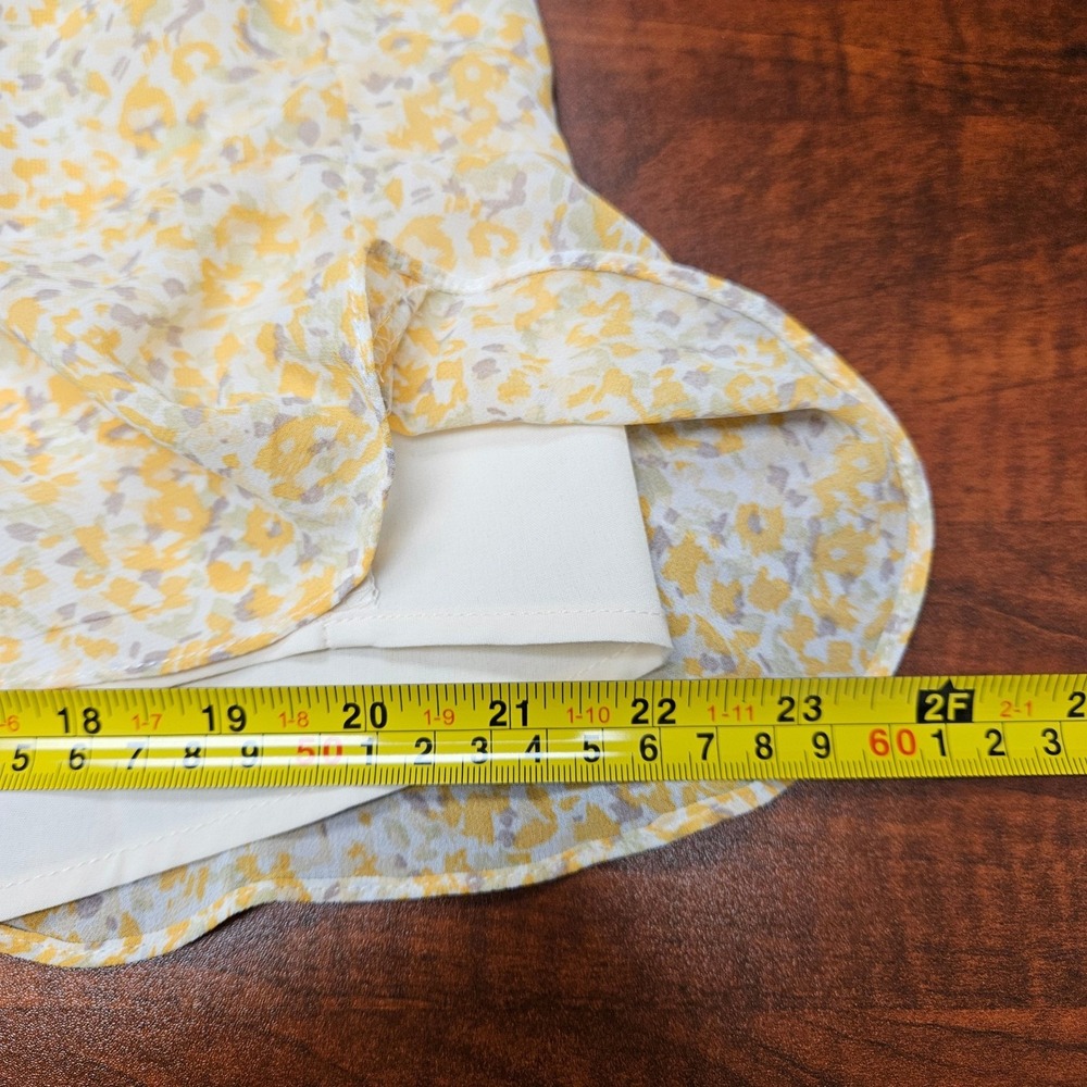 Hello Molly Yellow Floral Ruffle Mini Dress Cottagecore Coquette Sun Dress M - Picture 10 of 14